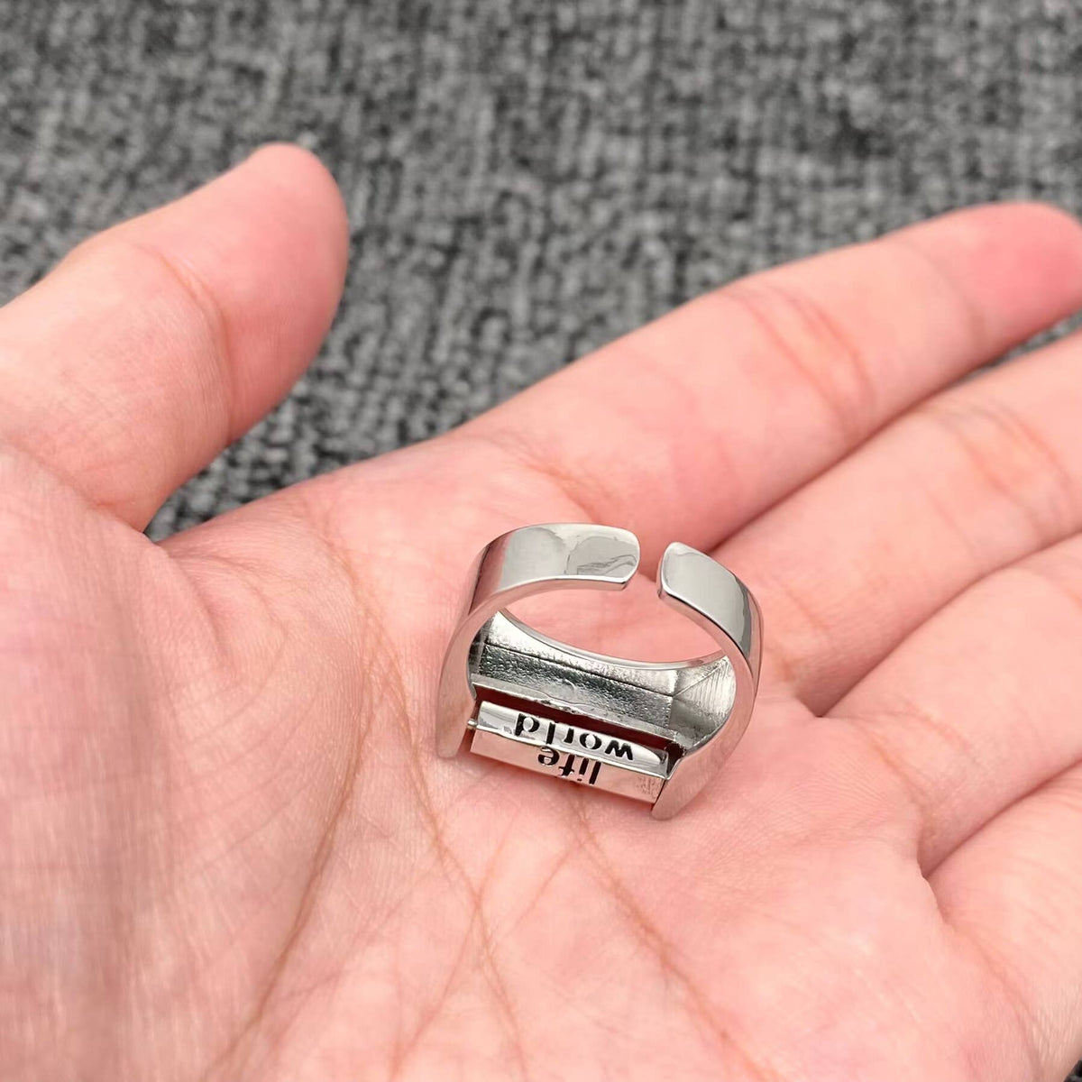 Fuck Everything Rotatable Word Silver Tone Ring