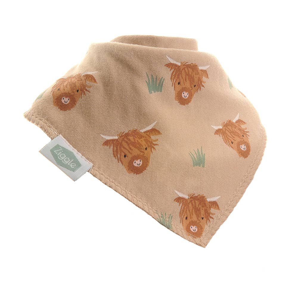 Highland Cow Pattern Baby Bib