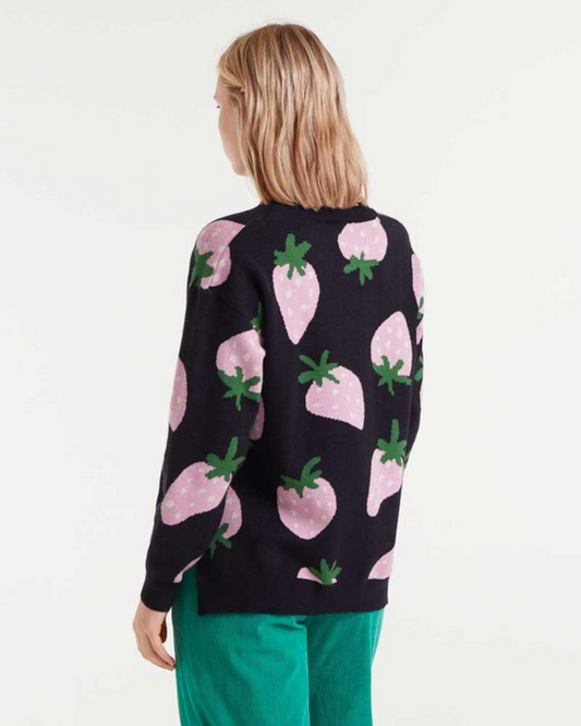 Morango Strawberry Print Jacquard Jumper