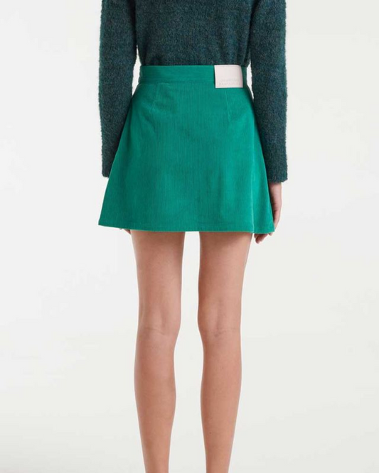 Green Corduroy Mini Skirt
