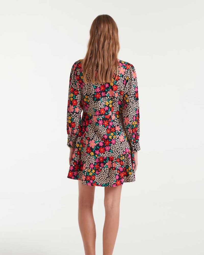 Giardino Seersucker Floral Mini Dress