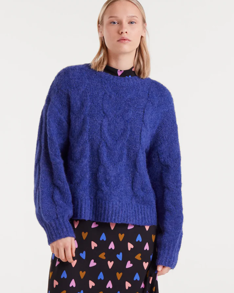 Royal Blue Chain Knit Winter Jumper by Compania Fantastica