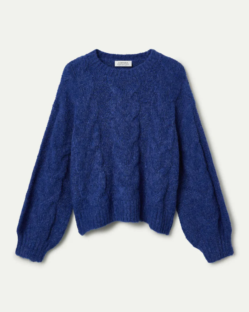 Royal Blue Chain Knit Winter Jumper by Compania Fantastica