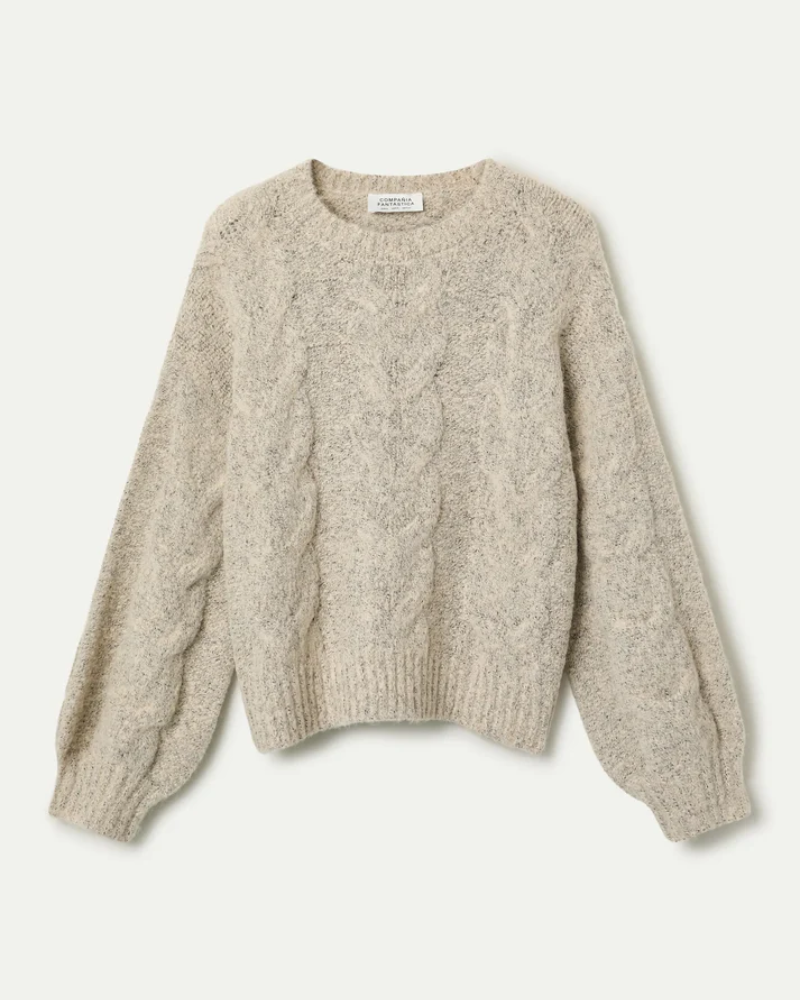 White Chain Knit Winter Jumper by Compania Fantastica