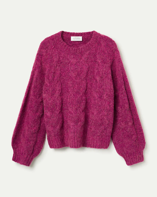 Fuchsia Chain Knit Winter Jumper by Compania Fantastica