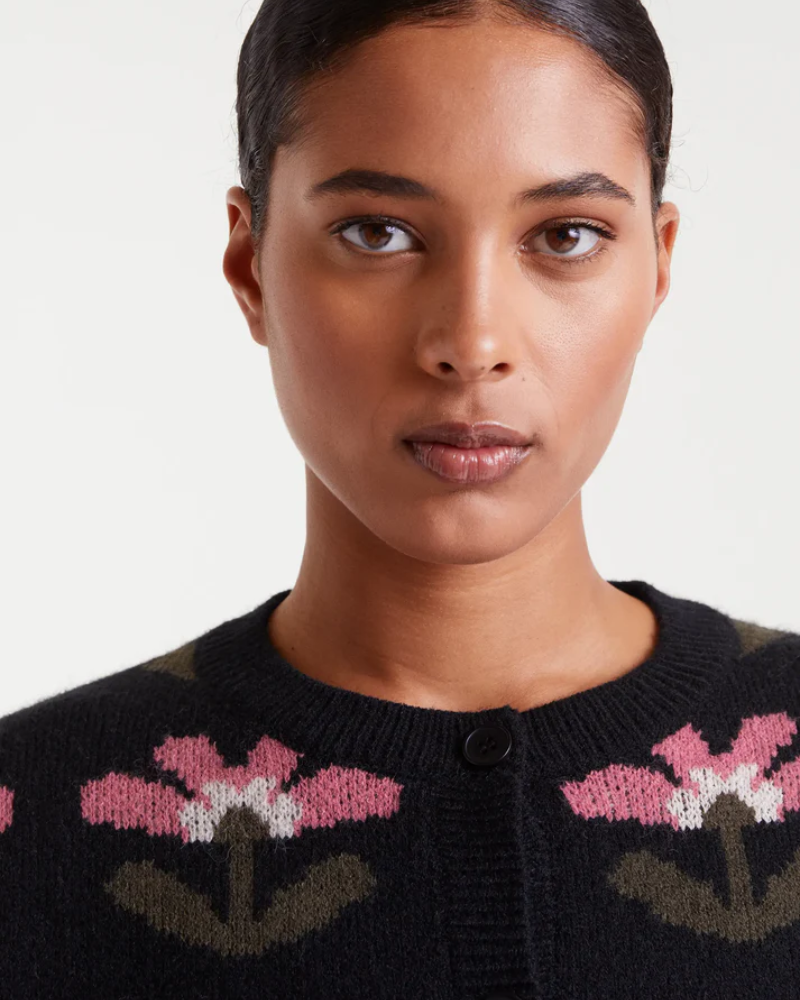 Baboushka Big Print Jacquard Cardigan by Compania Fantastica