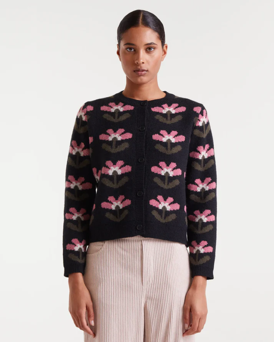 Baboushka Big Print Jacquard Cardigan by Compania Fantastica