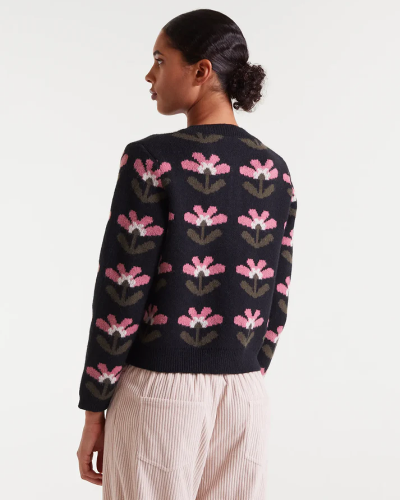 Baboushka Big Print Jacquard Cardigan by Compania Fantastica