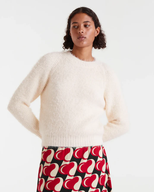 White Fuzzy Knit Jumper by Compania Fantastica