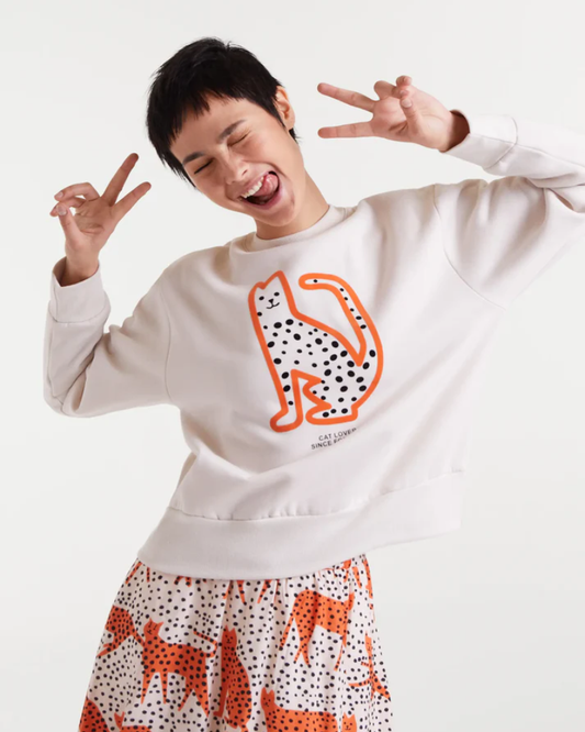 Cat Lover Print Sweatshirt by Compania Fantastica