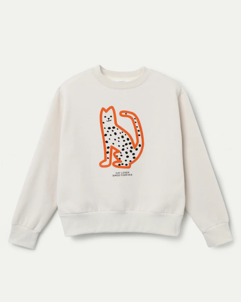 Cat Lover Print Sweatshirt by Compania Fantastica