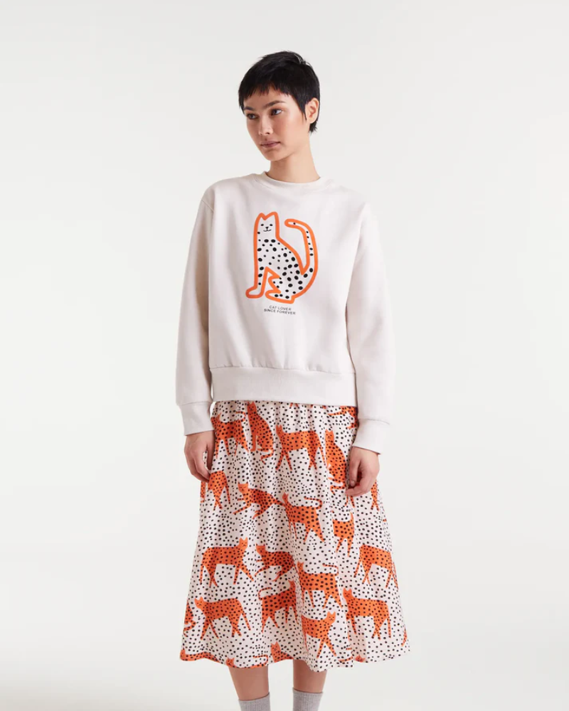 Cat Lover Print Sweatshirt by Compania Fantastica