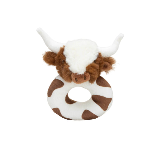 Texas Longhorn Highland Cow Plush Rattle