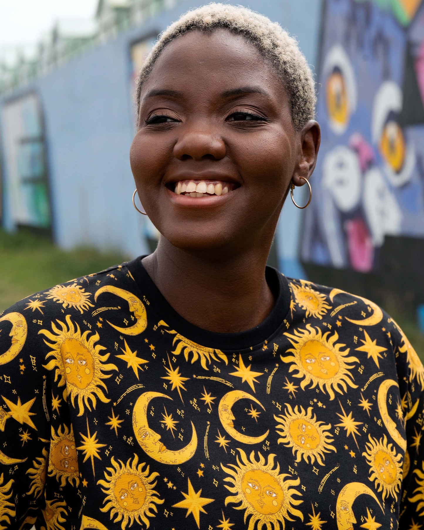 Celestial Sun and Moon Cropped Boxy Tee by Rebel Romance