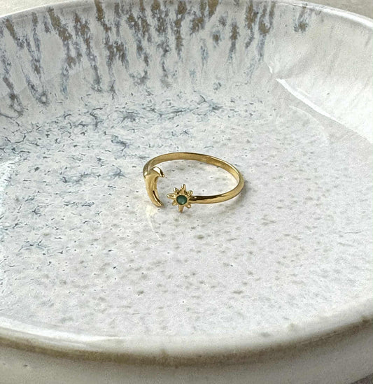 Tarnish Resistant Solestial Open Ring in Gold