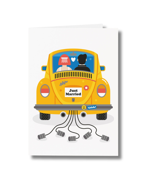 Just Married Car Wedding Cards