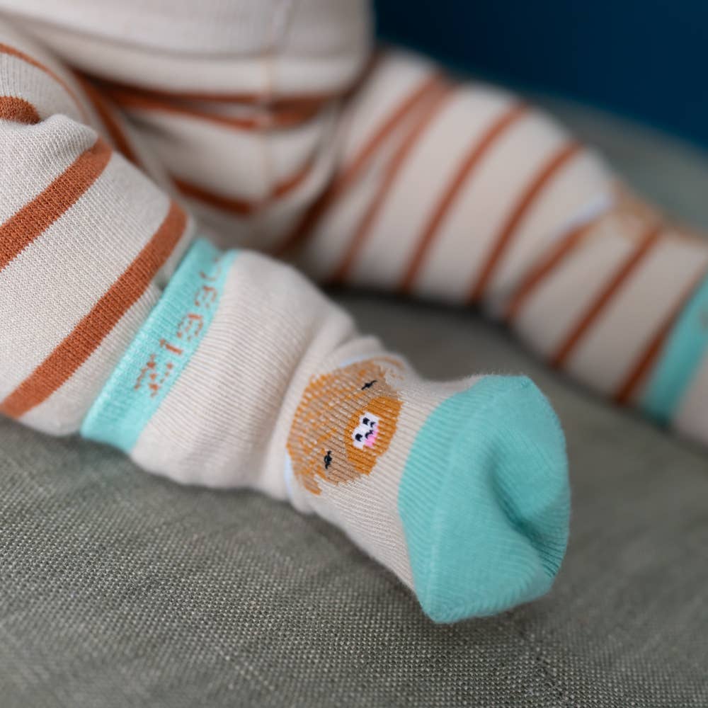 Highland Cow Leggings and Socks Set 0 to 6 Months