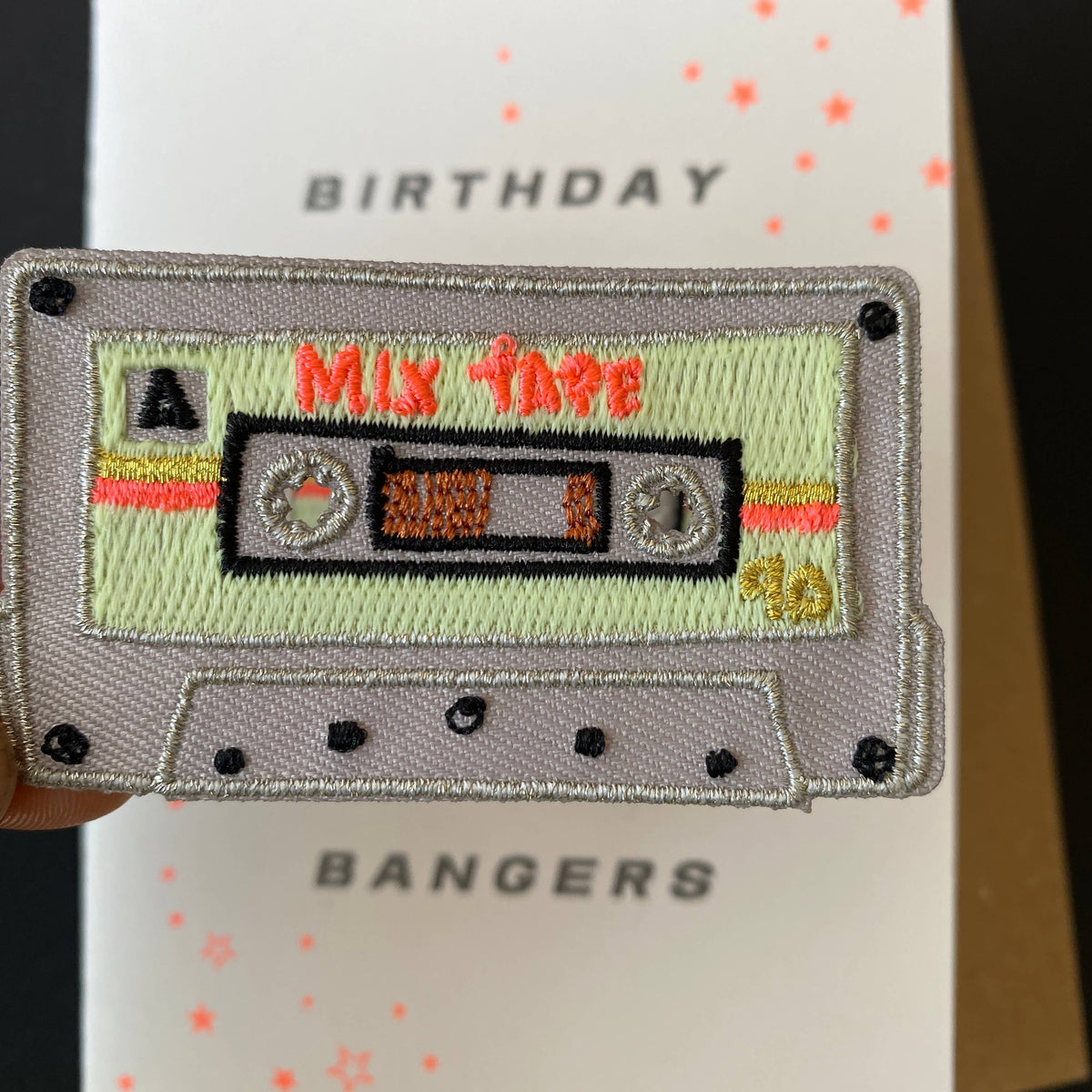 Cassette Tape Iron On Patch Birthday Card