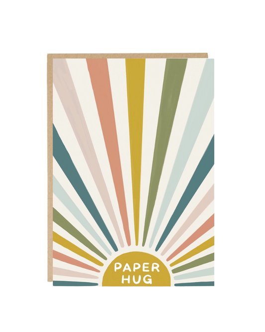 Paper Hug Sun Rays Greeting Card