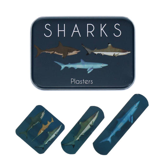 Shark Children's Plasters in a Tin Set of 30