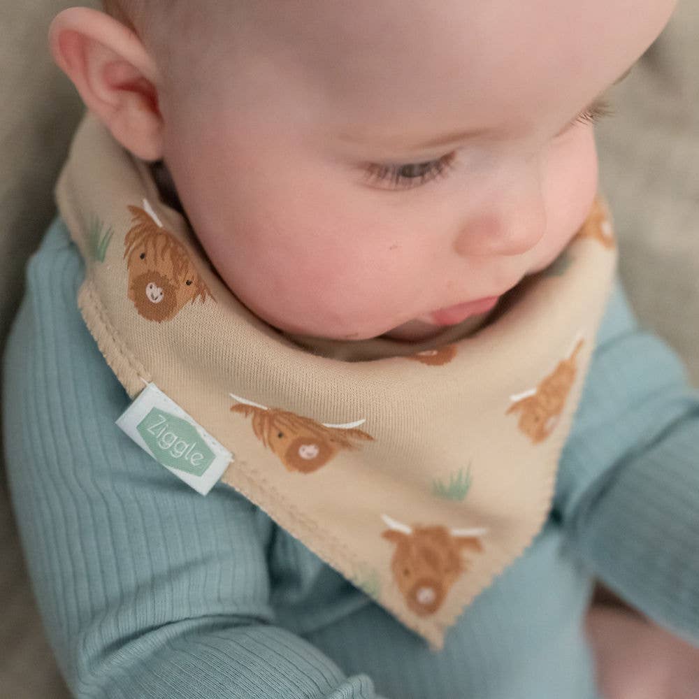 Highland Cow Pattern Baby Bib