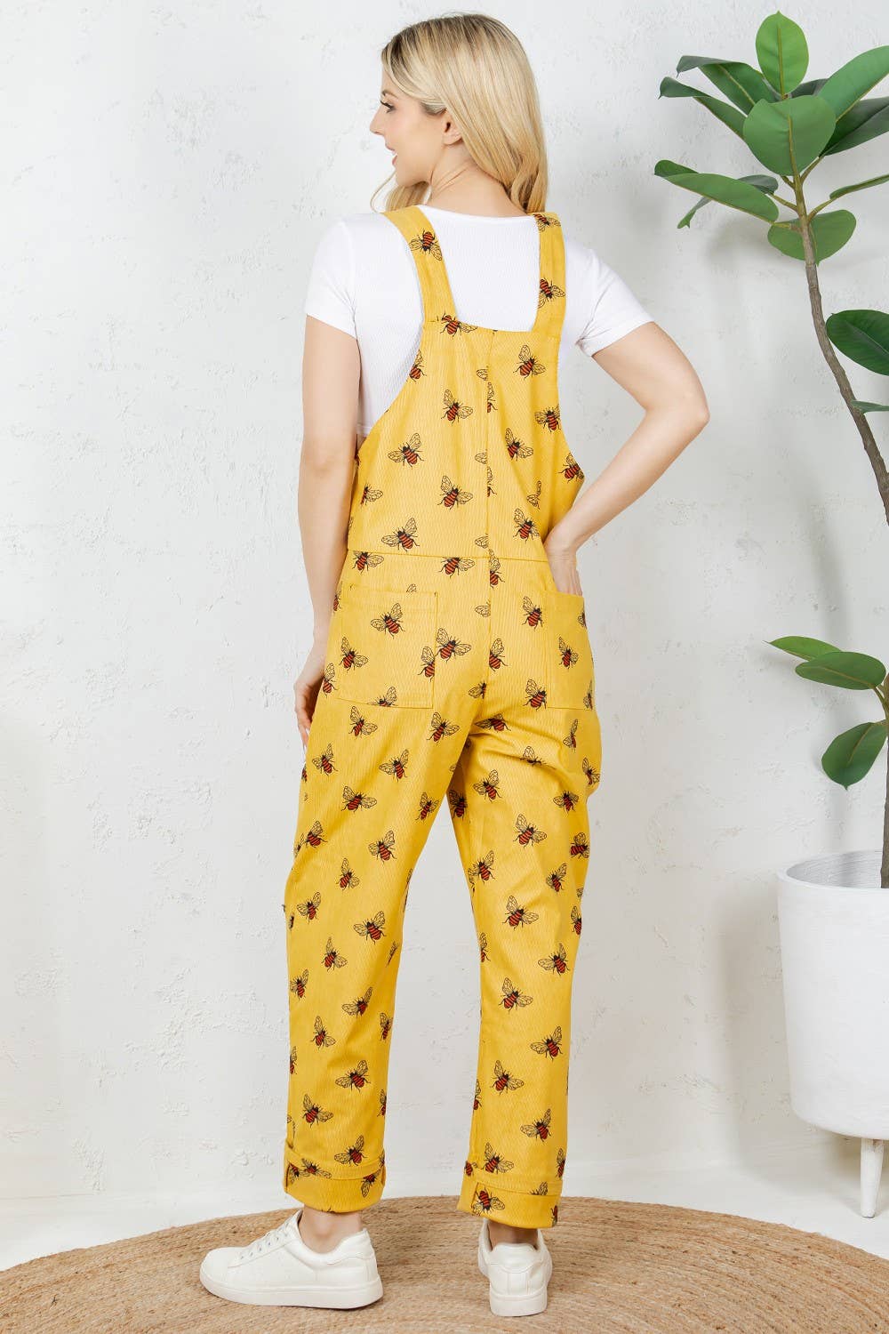 Yellow Bee Corduroy Dungarees