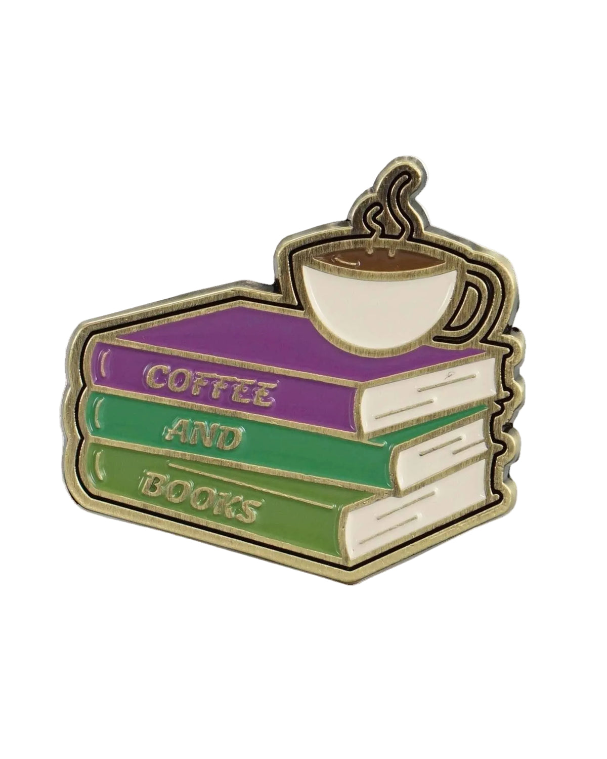 Coffee and Books Enamel Pin Badge