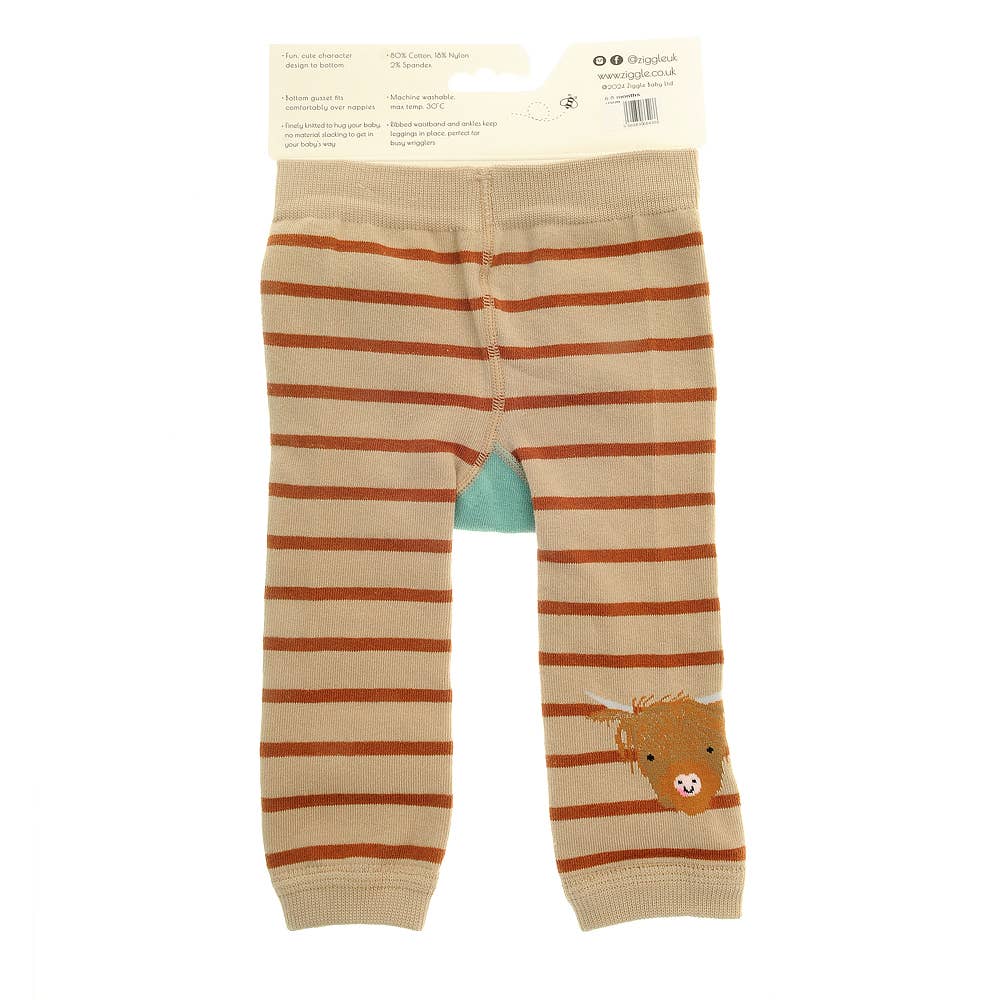 Highland Cow Leggings and Socks Set 0 to 6 Months