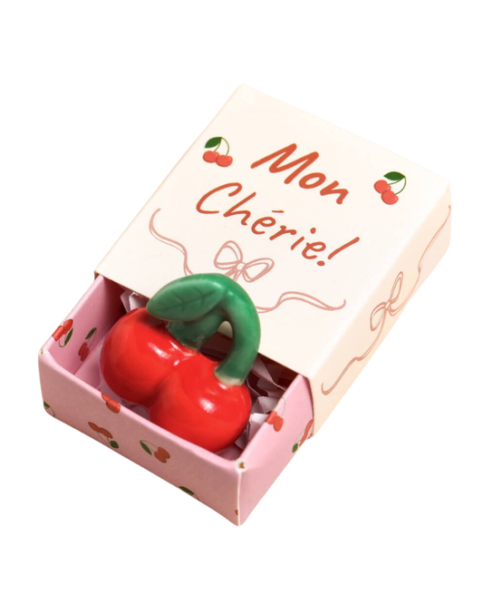 Mon Chérie Cherry Tiny Ceramic Matchbox Token