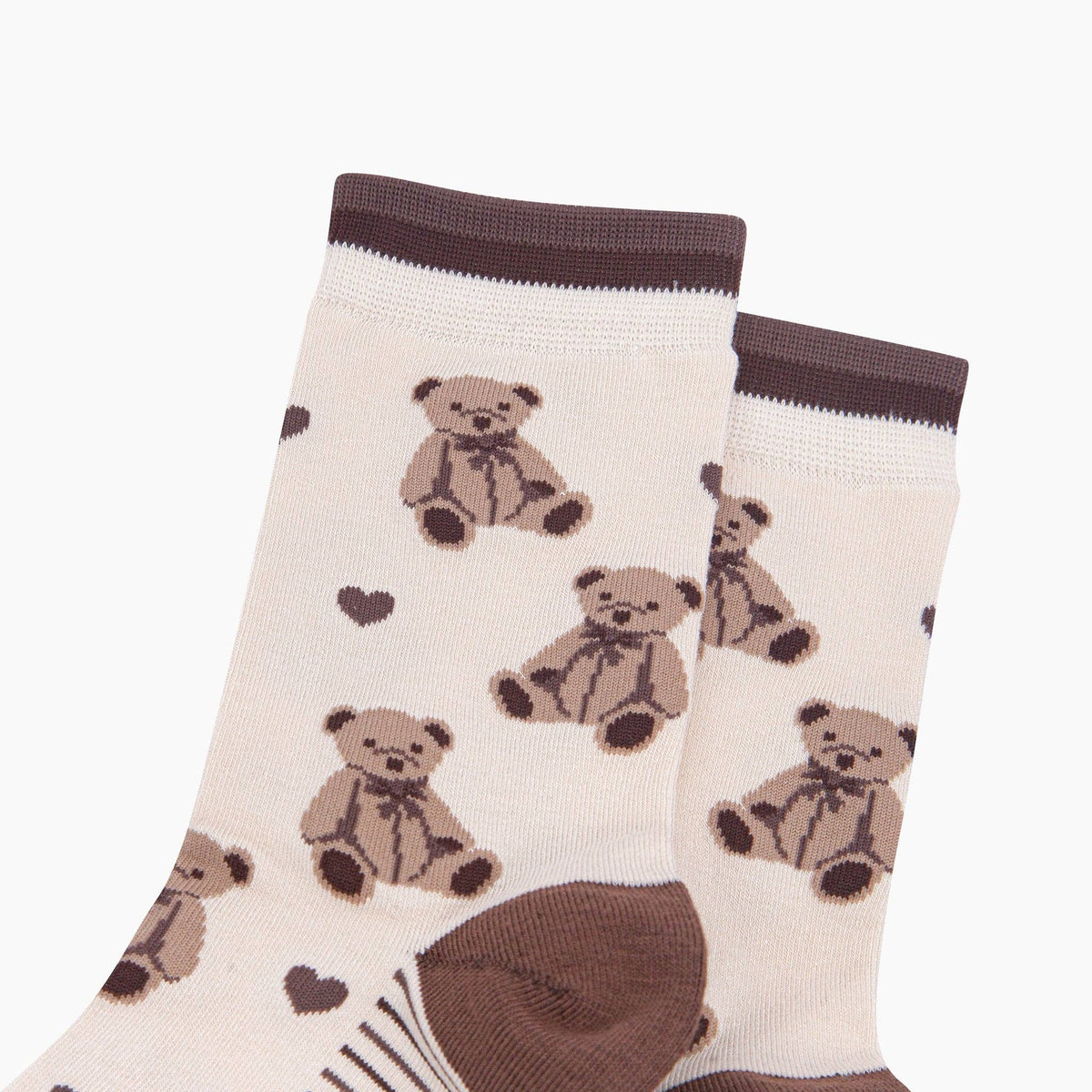 Teddy Bear Bamboo Socks in Cream