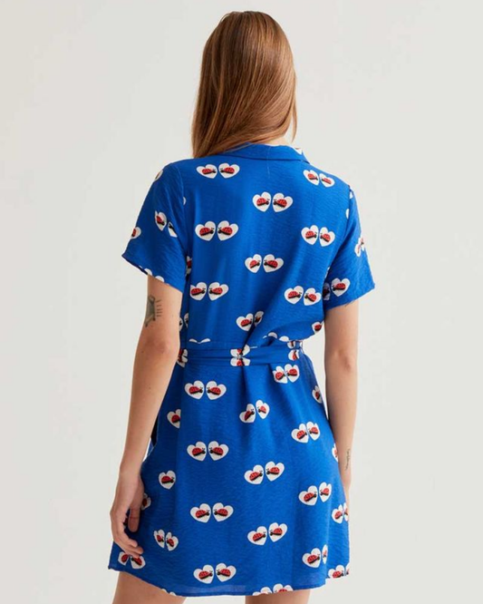 Ladybird Heart Print Shirt Dress by Compania Fantastica