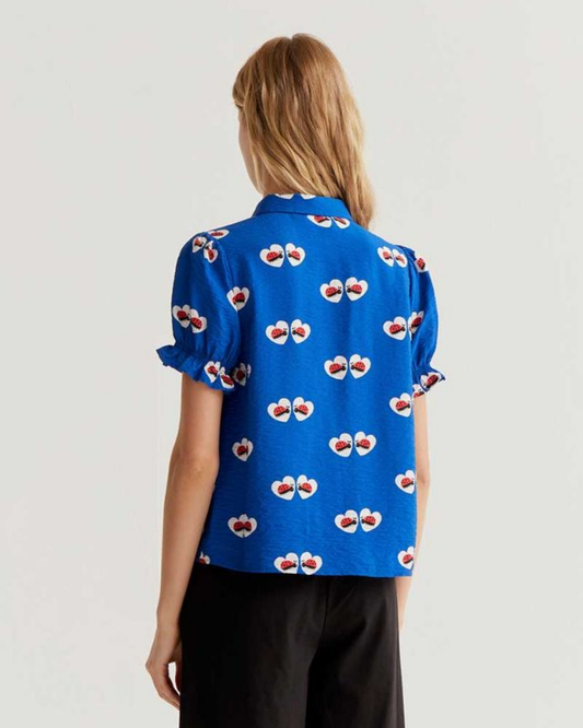 Ladybird Heart Print Short Sleeved Shirt by Compania Fantastica