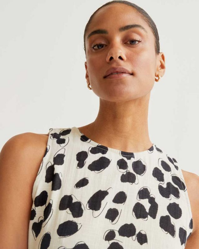 Abstract Dalmatian Print Sleeveless Midi Dress by Compania Fantastica