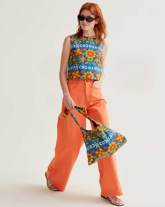 Retro Garden Print Sleeveless Top by Compania Fantastica