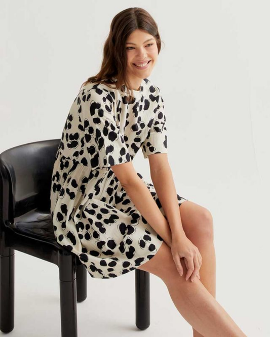 Abstract Dalmatian Print Short Dress by Compania Fantastica