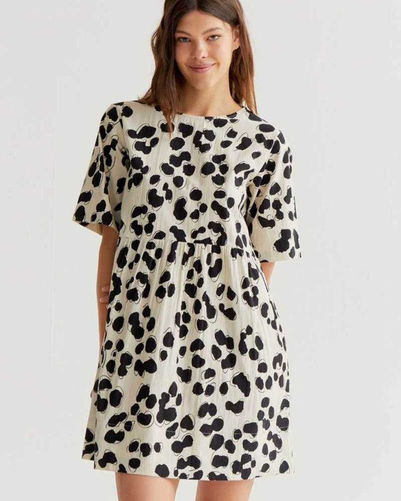 Abstract Dalmatian Print Short Dress by Compania Fantastica