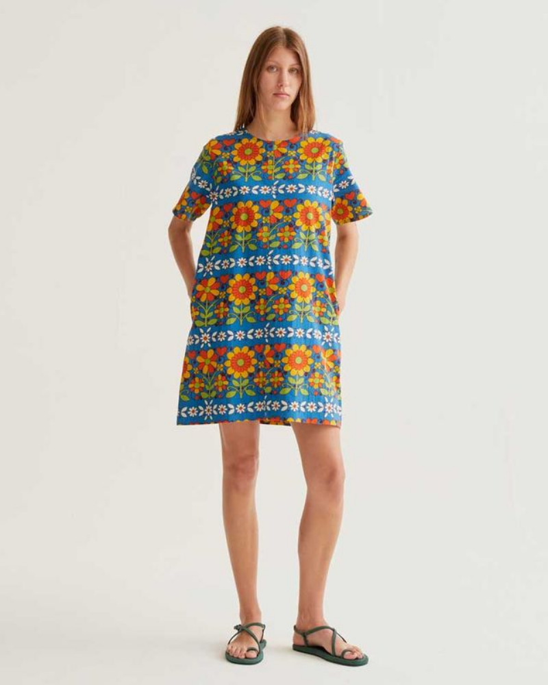 Retro Garden Print Mini Dress by Compania Fantastica