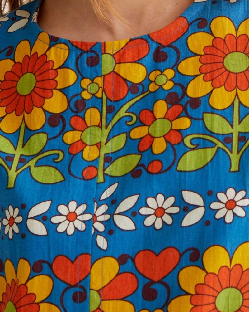 Retro Garden Print Mini Dress by Compania Fantastica