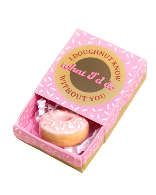 I Doughtnut Know Tiny Ceramic Matchbox Token