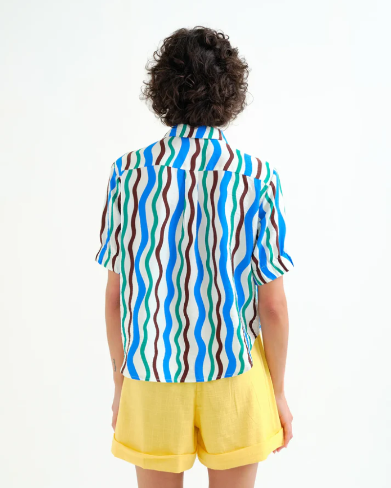 Ocean Wave Print Shirt by Compania Fantastica