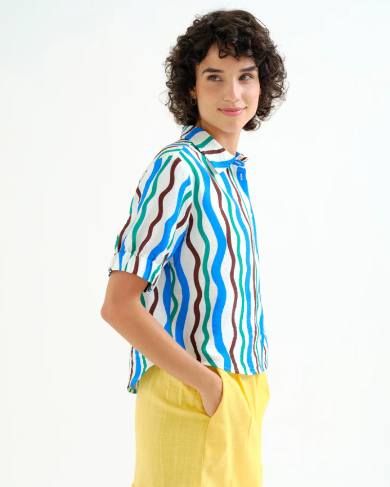 Ocean Wave Print Shirt by Compania Fantastica