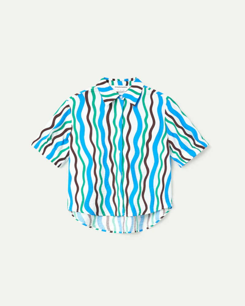 Ocean Wave Print Shirt by Compania Fantastica