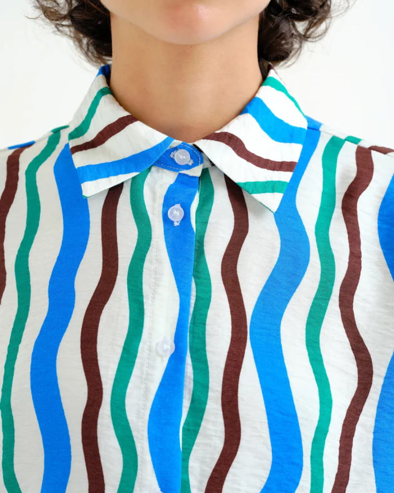 Ocean Wave Print Shirt by Compania Fantastica