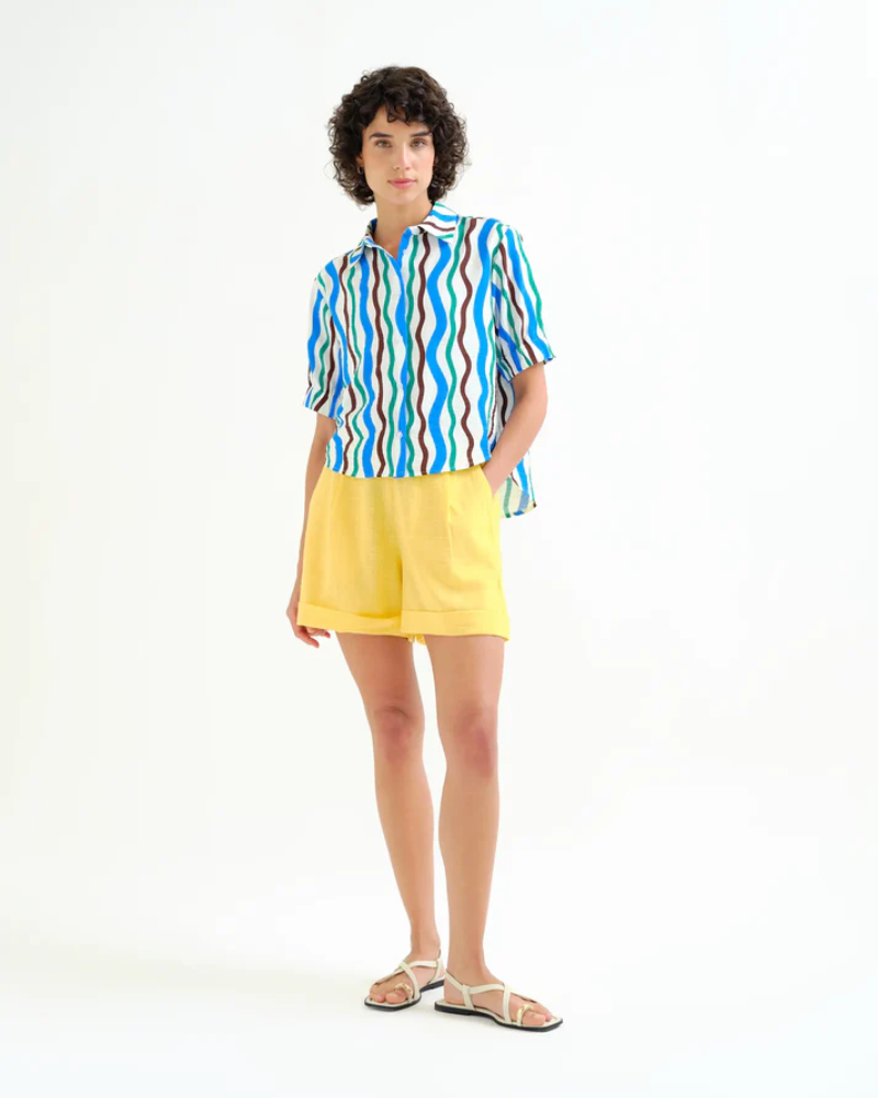 Ocean Wave Print Shirt by Compania Fantastica