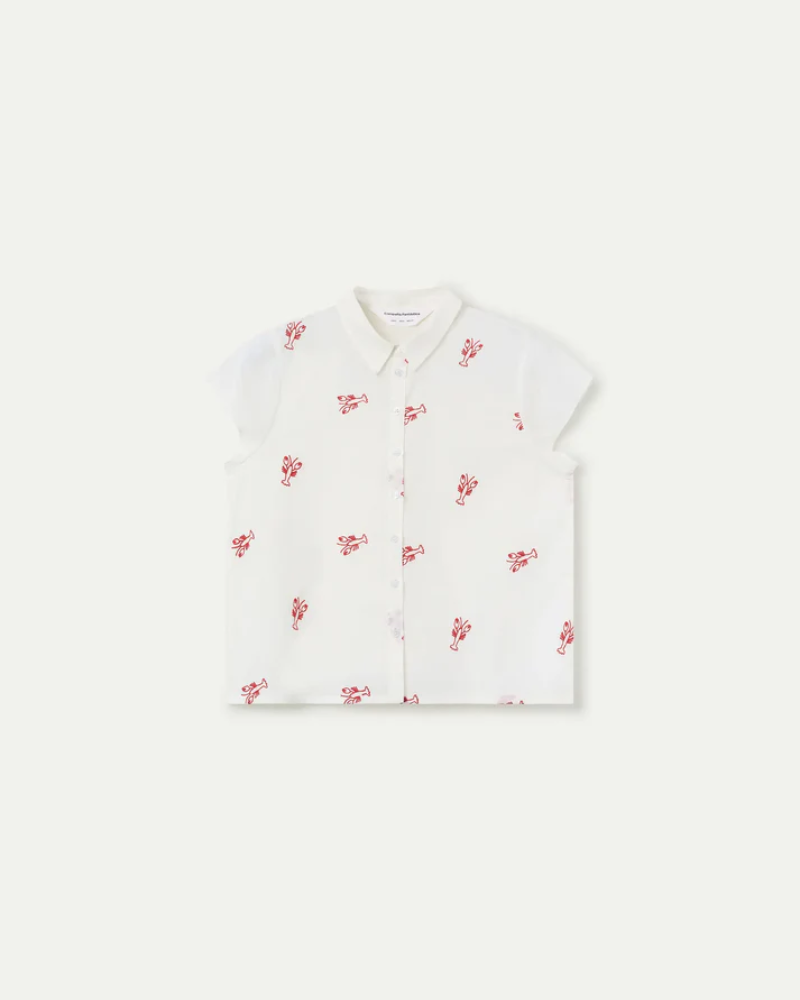 100% Cotton Lobster Embroidery Shirt by Compania Fantastica