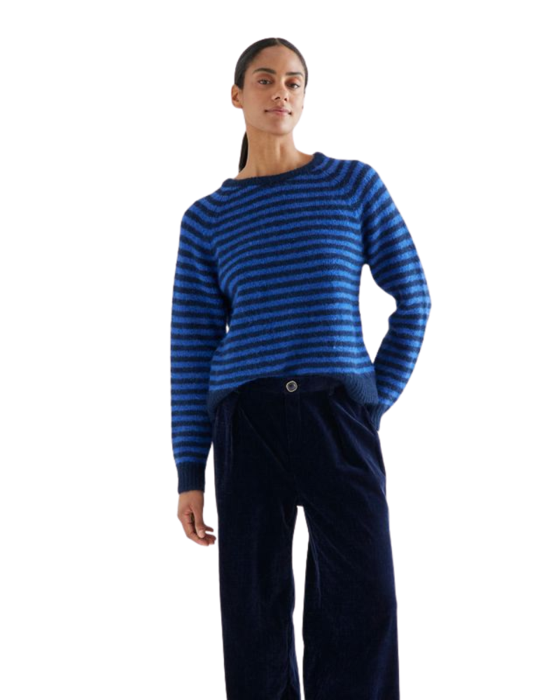 Royal Blue & Navy Stripe Knit Jumper Compania Fantastica