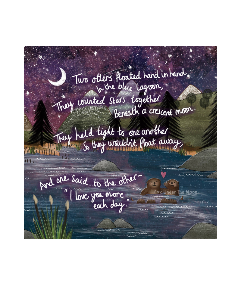 Hand In Hand Otters in Love Greeting Card