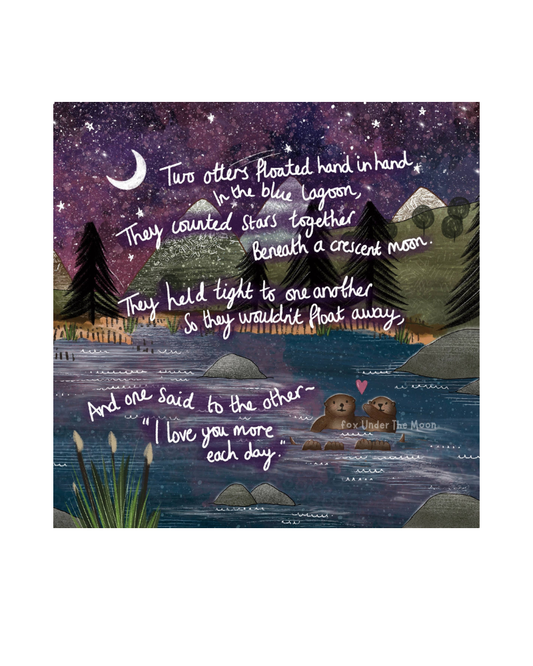 Hand In Hand Otters in Love Greeting Card