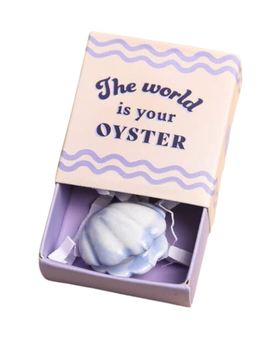 Tiny Matchbox Ceramic Token: Oyster