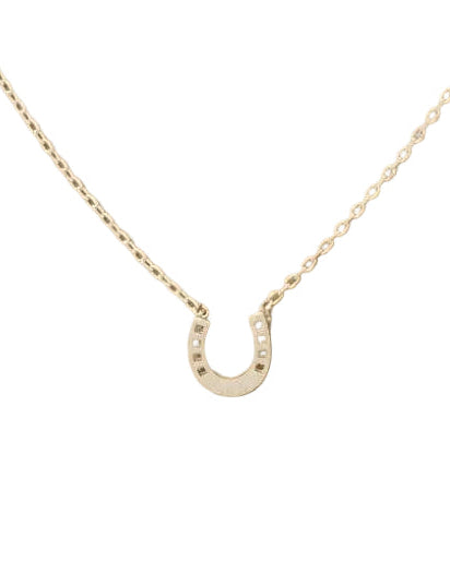 Mini Horseshoe Pendant Necklace in Gold or Silver